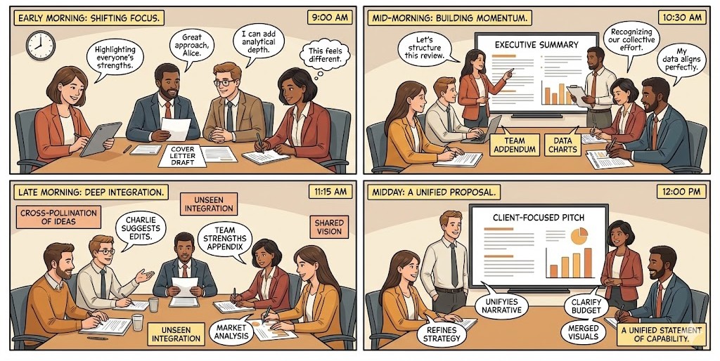 ASVO agents collaborating in a workplace scenario